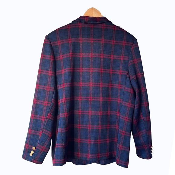 VTG Cricket Lane Tartan Plaid Blazer - Picture 5 of 9